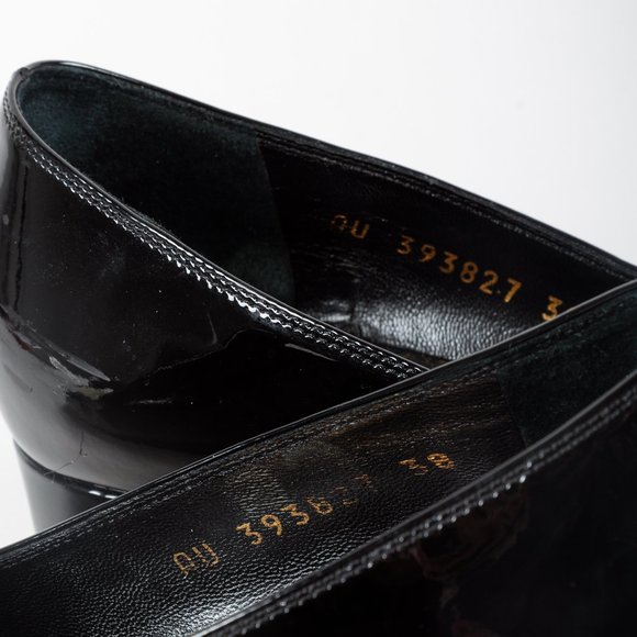 SOLD Saint Laurent Patent Leather Black & White Tassel Loafers - Picture 9 of 9